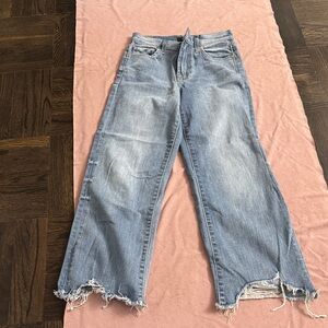 Used 7 For All Mankind Jeans Distressed Crop Blue Women's Jeans Size 25